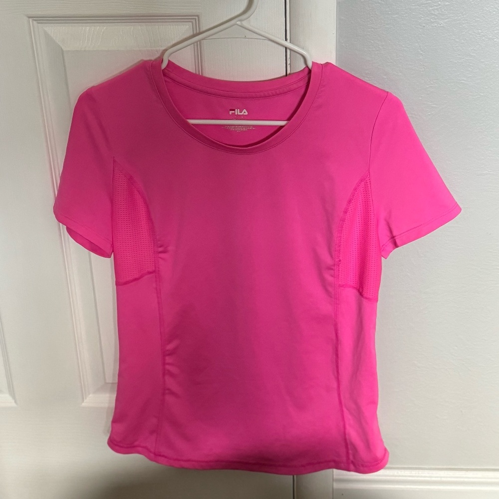 FILA - Women's Sport Crew Neck Short Sleeve Top - XSMALL - Hot Pink